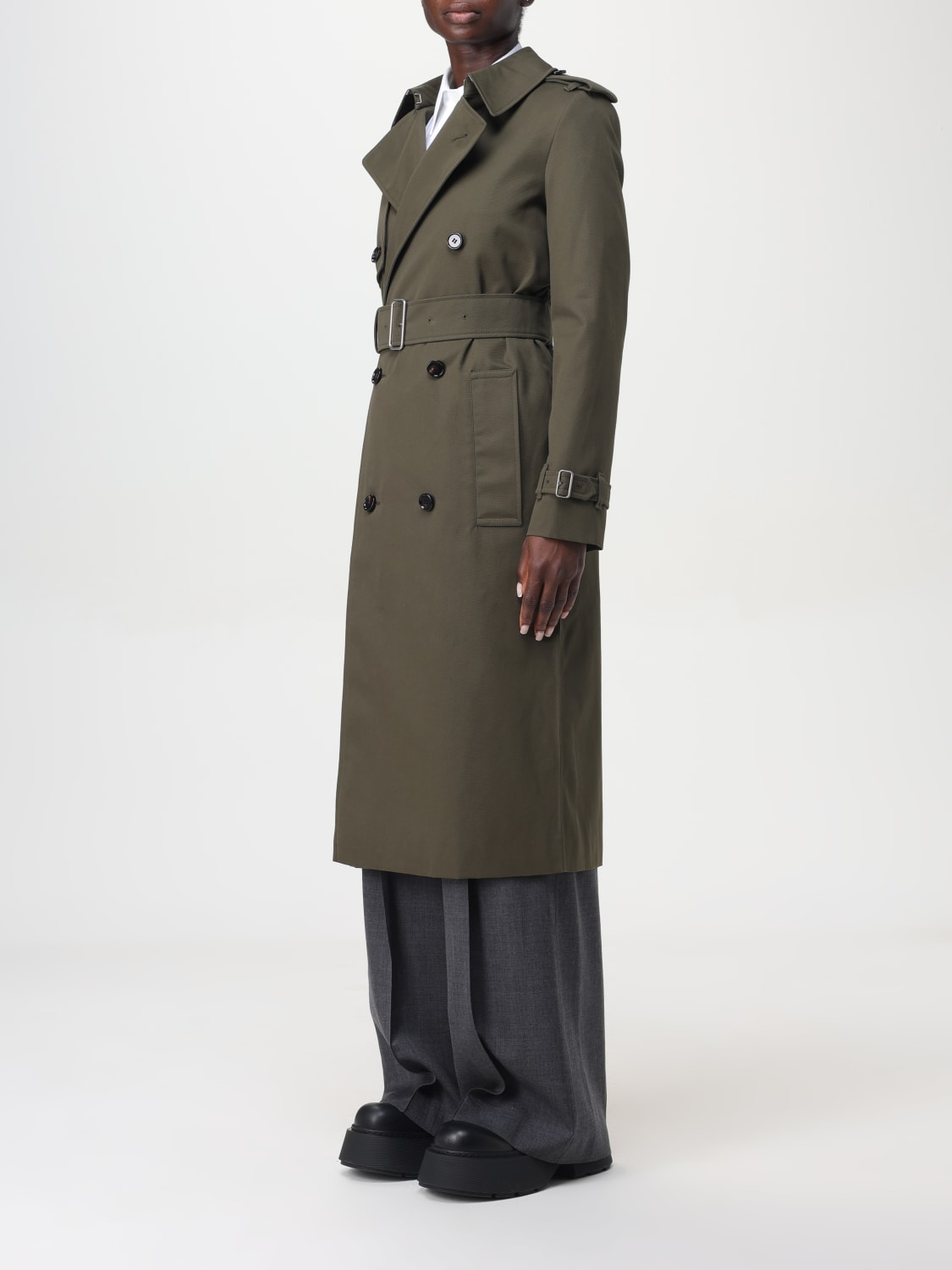 Giglio Trench Lungo In Misto Cotone Burberry