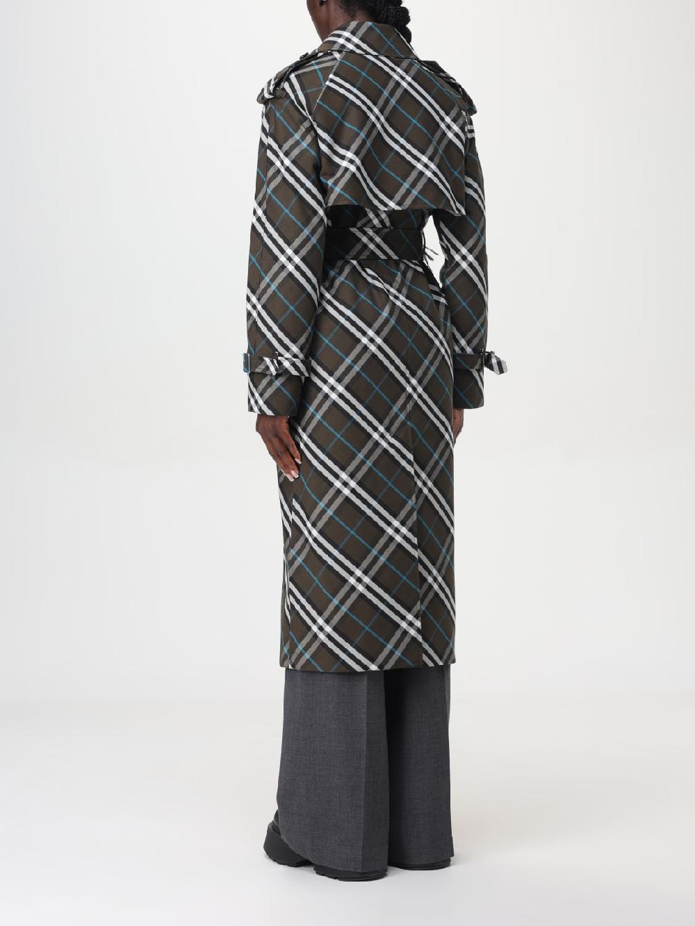 Giglio Trench Lungo In Misto Cotone Check Burberry