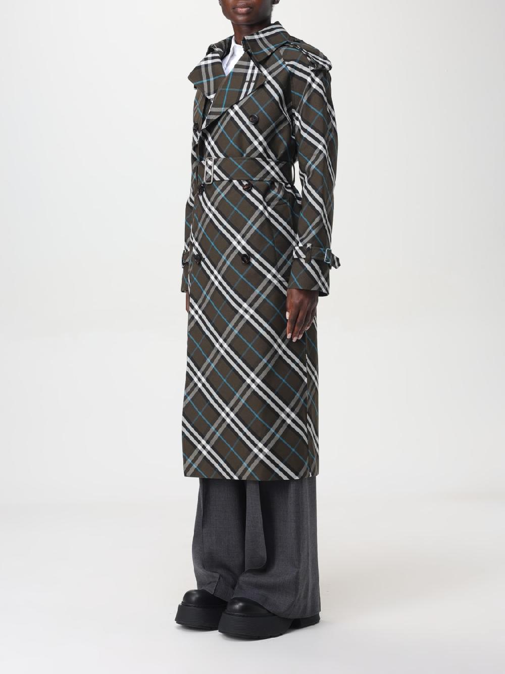 Giglio Trench Lungo In Misto Cotone Check Burberry