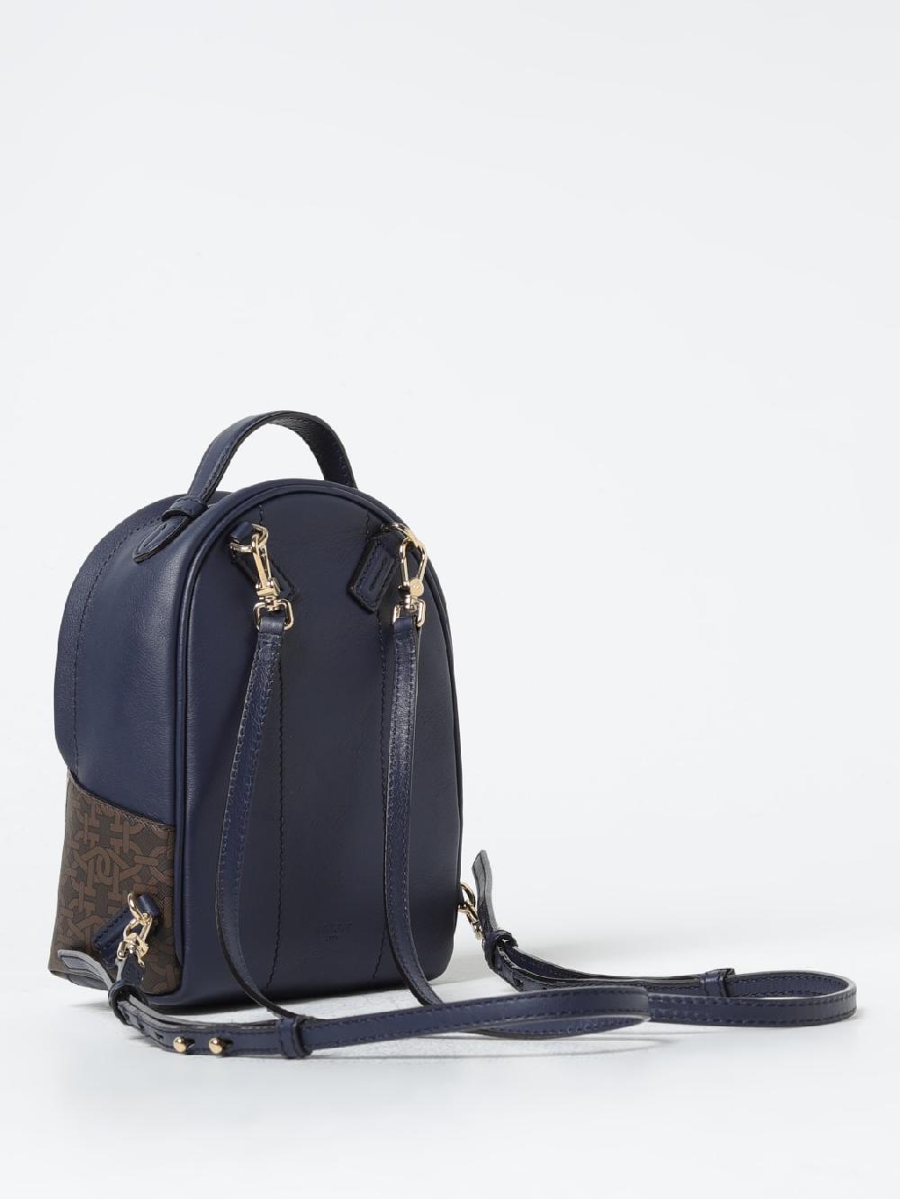 Giglio Zaino Bally In Pelle E Cotone Spalmato