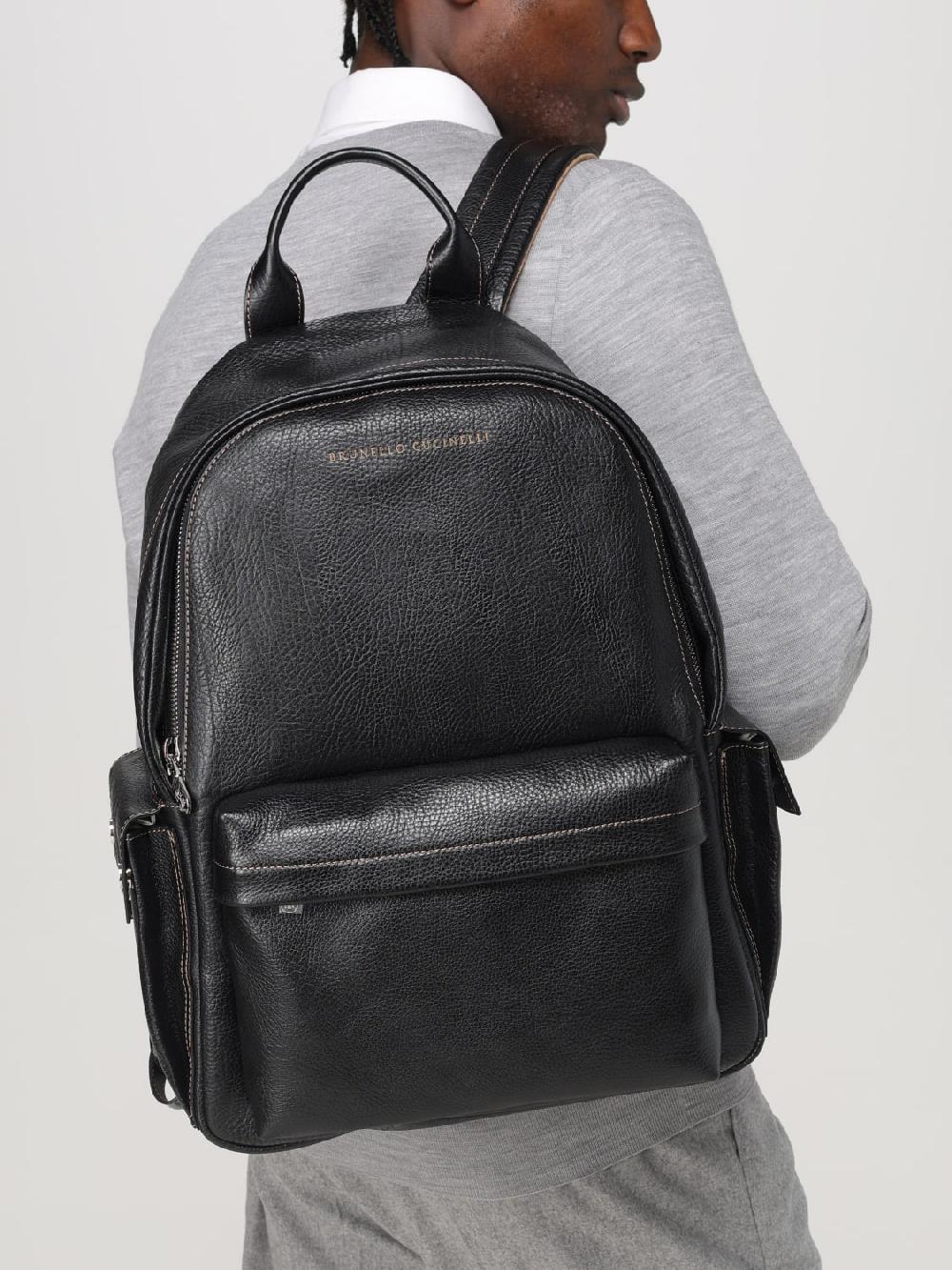 Giglio Zaino Brunello Cucinelli In Pelle A Grana