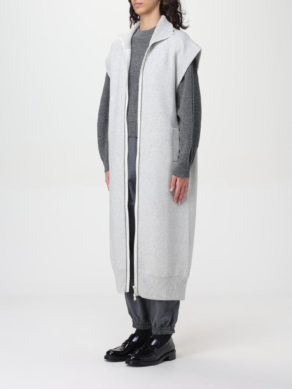 Giglio Gilet In Maglia Con Monile Brunello Cucinelli