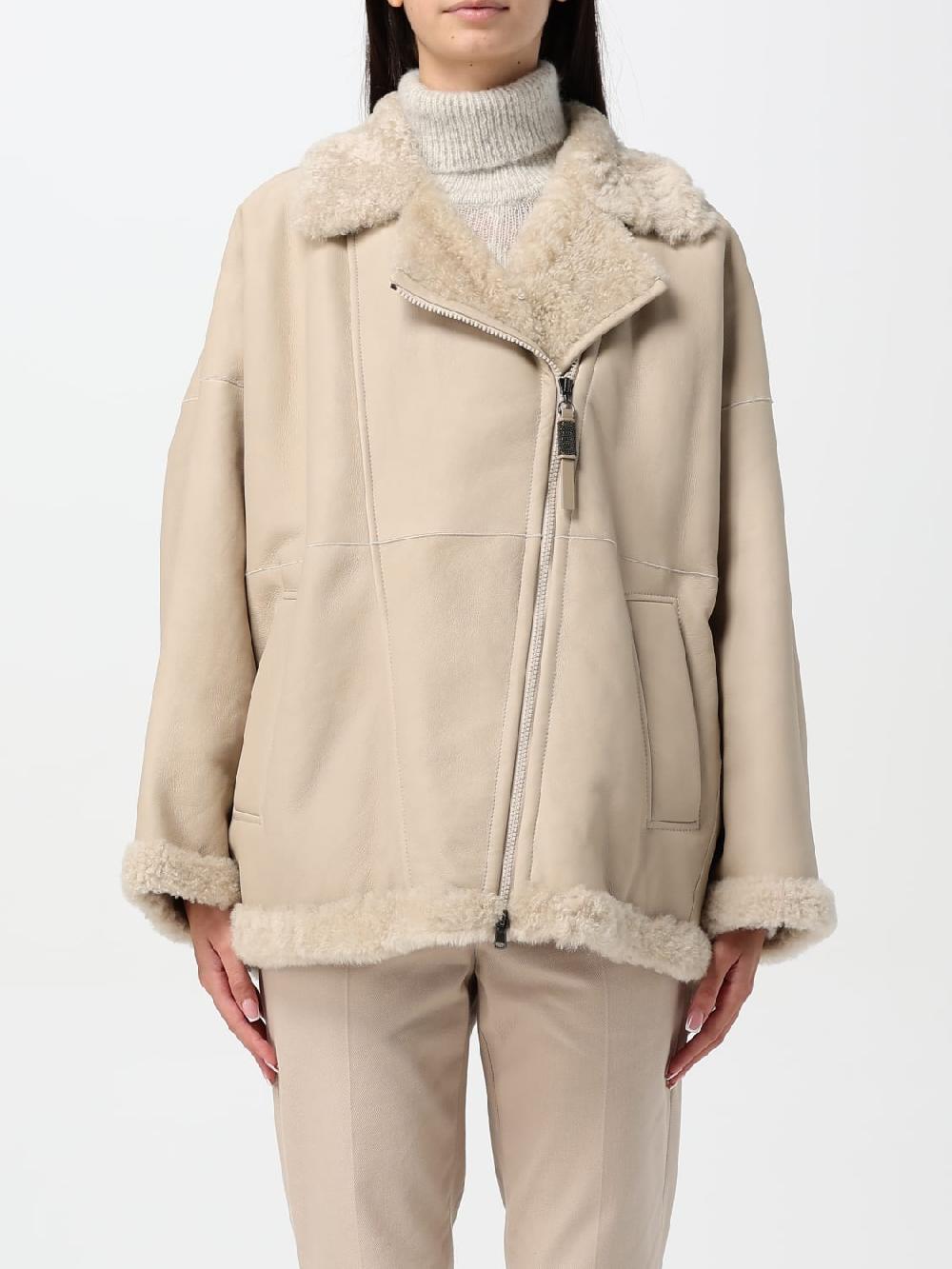 Giglio Giubbotto Brunello Cucinelli in pelle e shearling