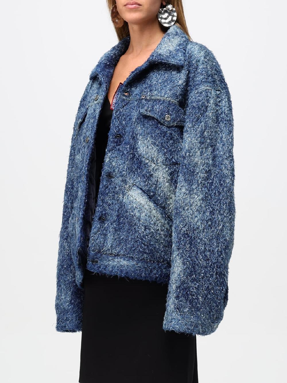 Giglio Giubbotto Dsquared2 In Misto Cotone Effetto Pelliccia