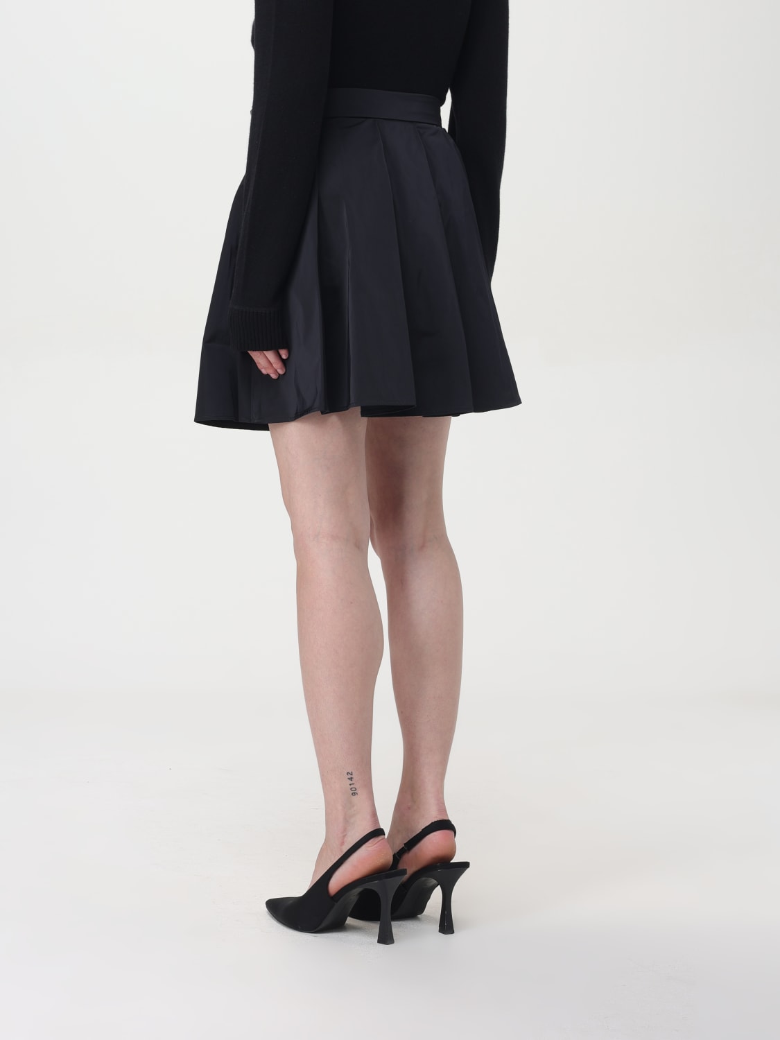 Giglio Gonna A Pieghe Elisabetta Franchi In Nylon Tecnico Con Zip