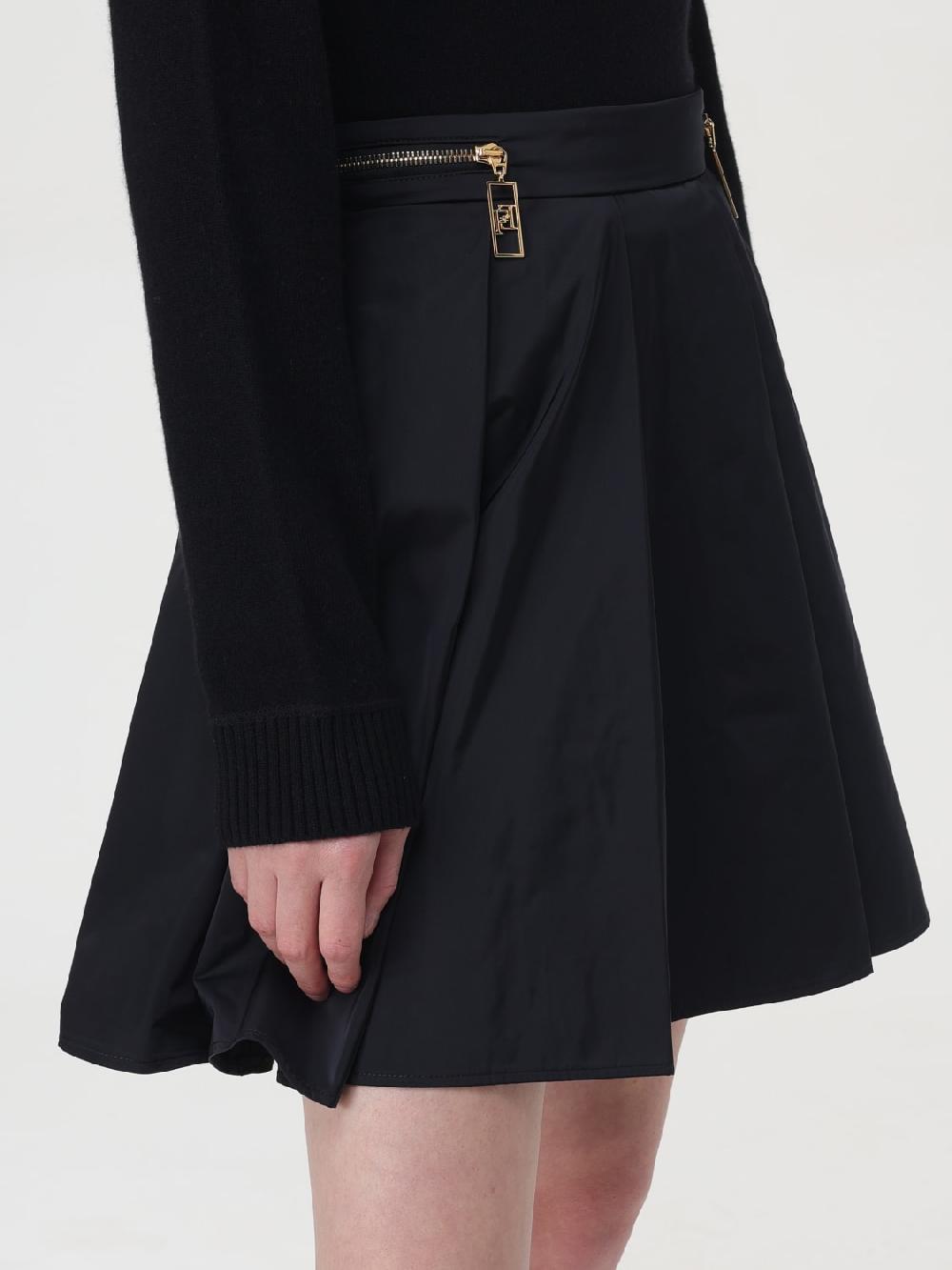 Giglio Gonna A Pieghe Elisabetta Franchi In Nylon Tecnico Con Zip
