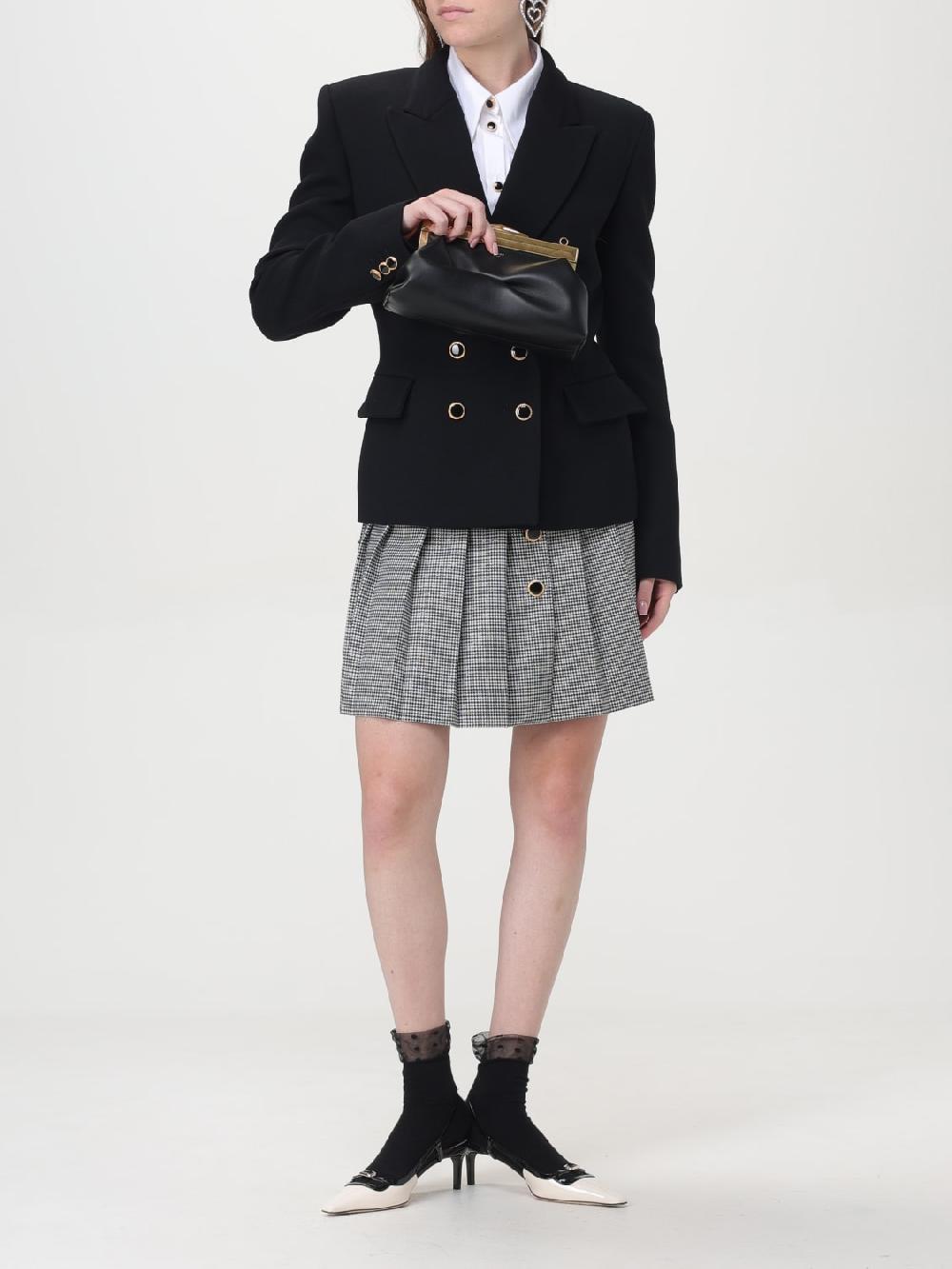 Giglio Gonna Alessandra Rich In Lana Con Motivo Micro Check