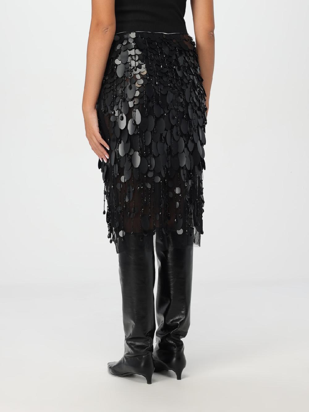 Giglio Gonna Des Phemmes In Nylon Con Paillettes Ricamate All Over
