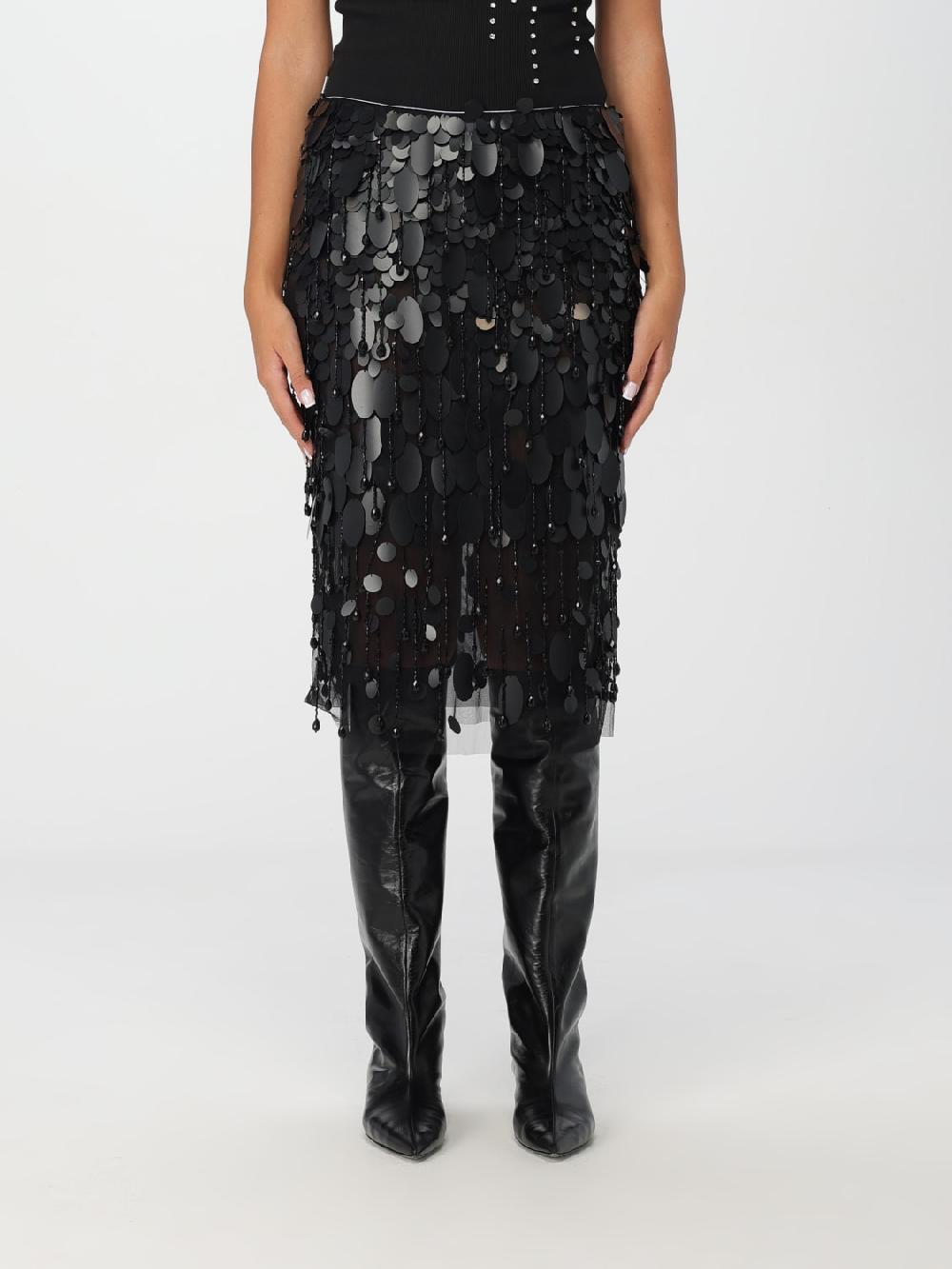 Giglio Gonna Des Phemmes in nylon con paillettes ricamate all over