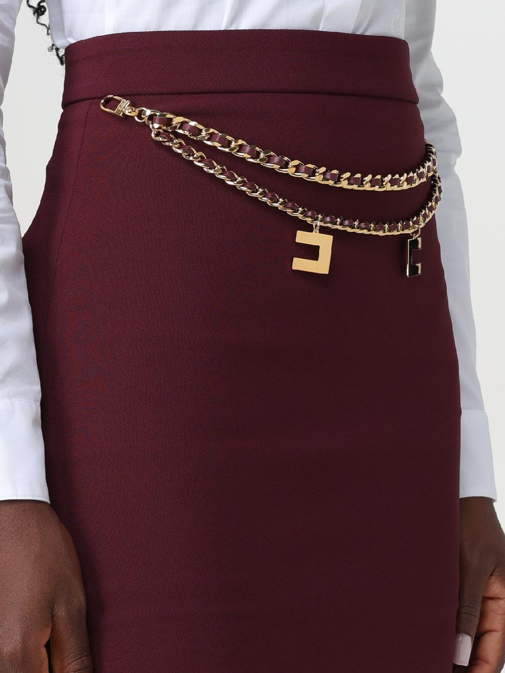 Giglio Gonna Elisabetta Franchi In Viscosa Con Cintura Logata