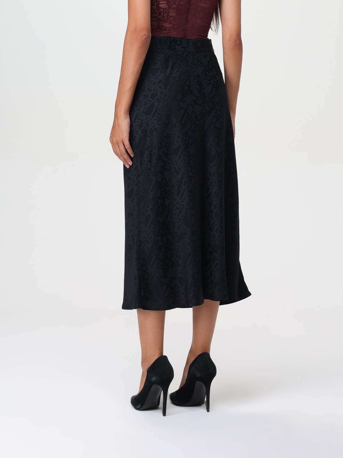 Giglio Gonna Elisabetta Franchi In Viscosa Con Logo Jacquard