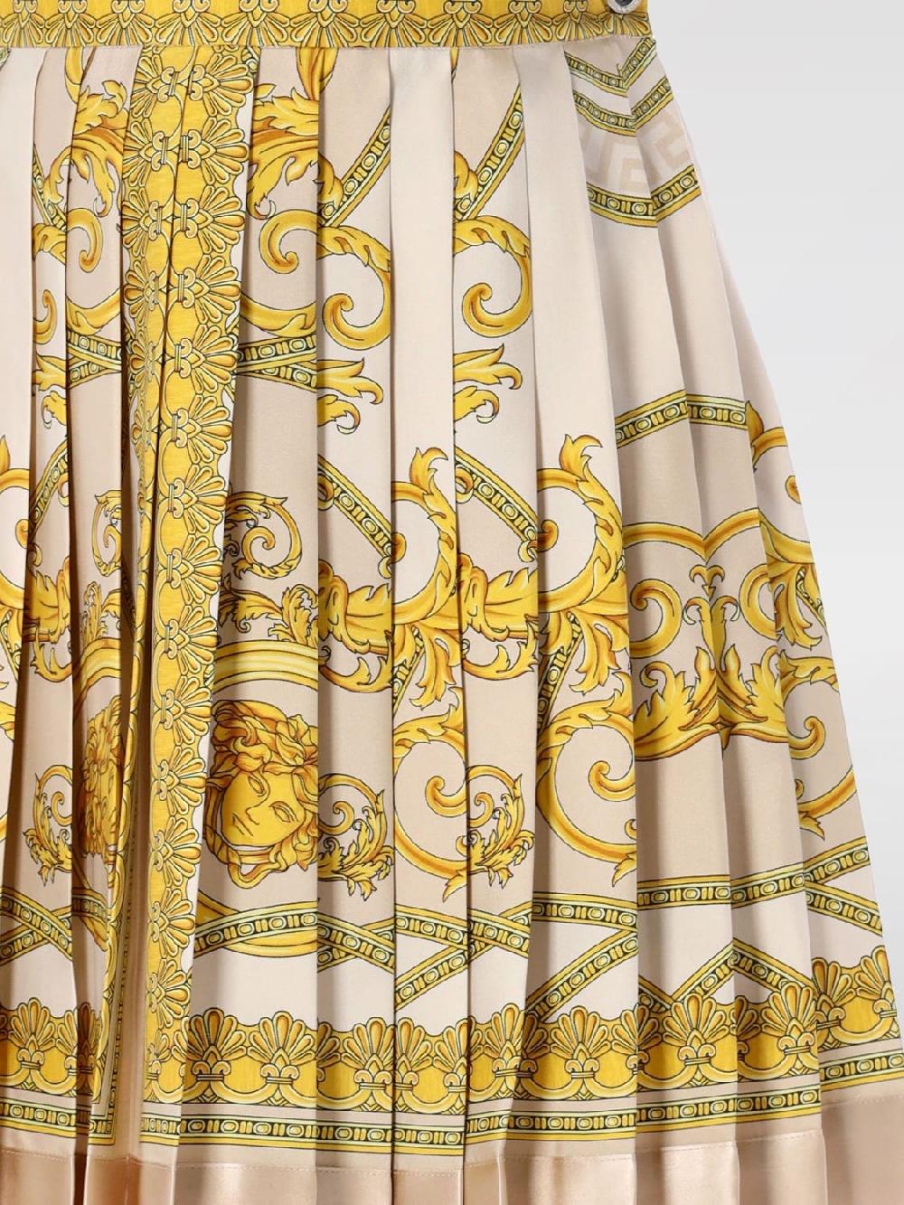 Giglio Gonna La Coupe Des Dieux Versace In Seta Stampata