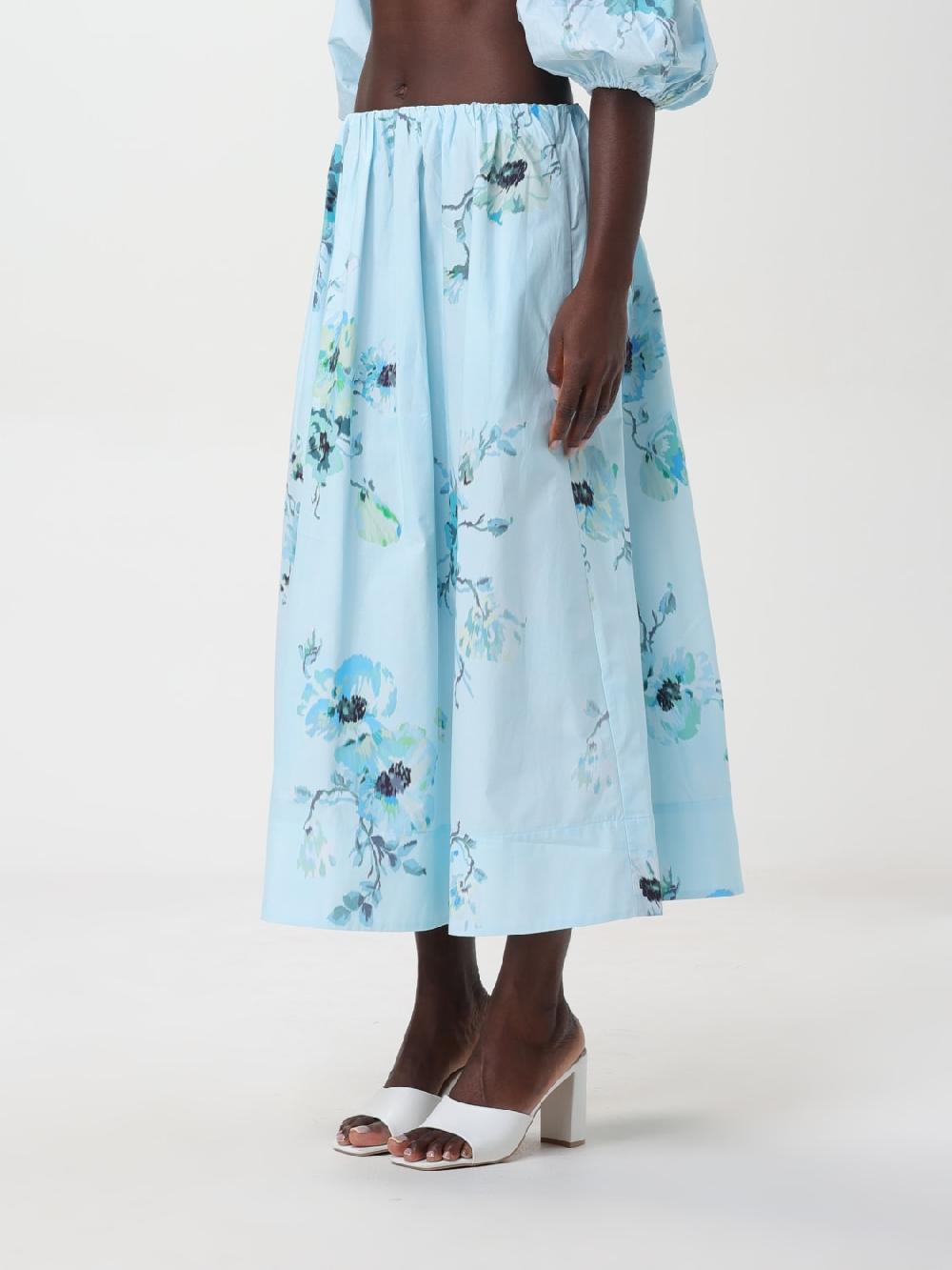 Giglio Gonna Lightburst Zimmermann In Cotone Con Stampa Floreale