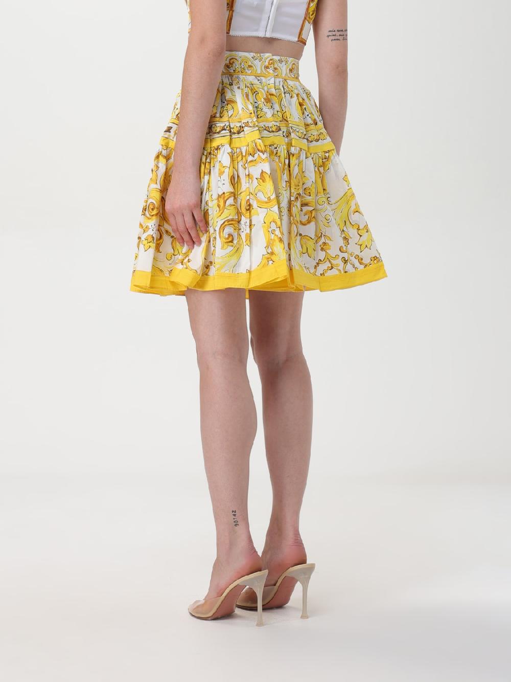 Giglio Gonna Maiolica Dolce & Gabbana In Cotone Stampato