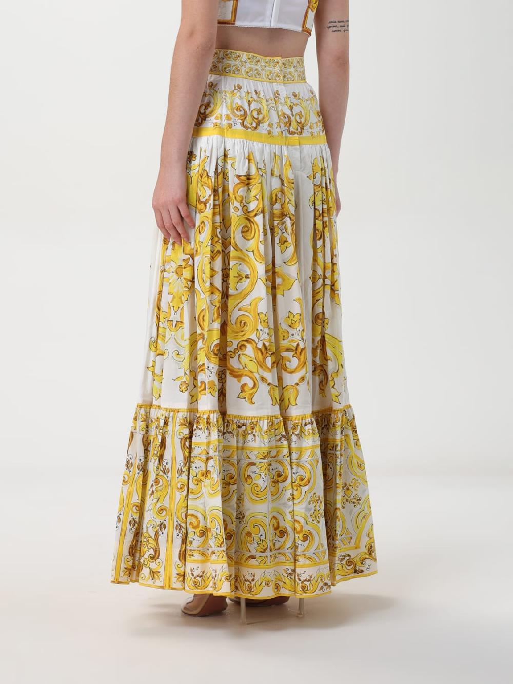 Giglio Gonna Maiolica Dolce & Gabbana In Cotone Stampato