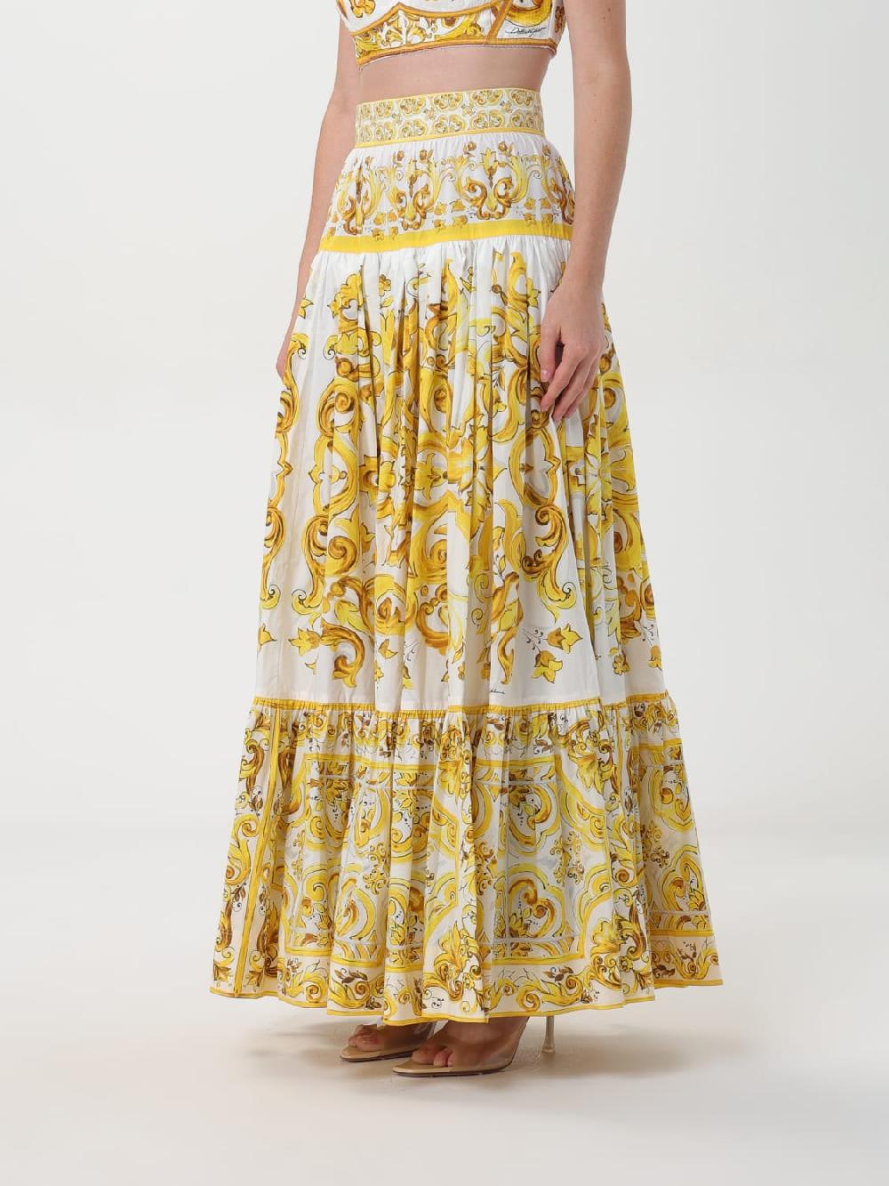 Giglio Gonna Maiolica Dolce & Gabbana In Cotone Stampato