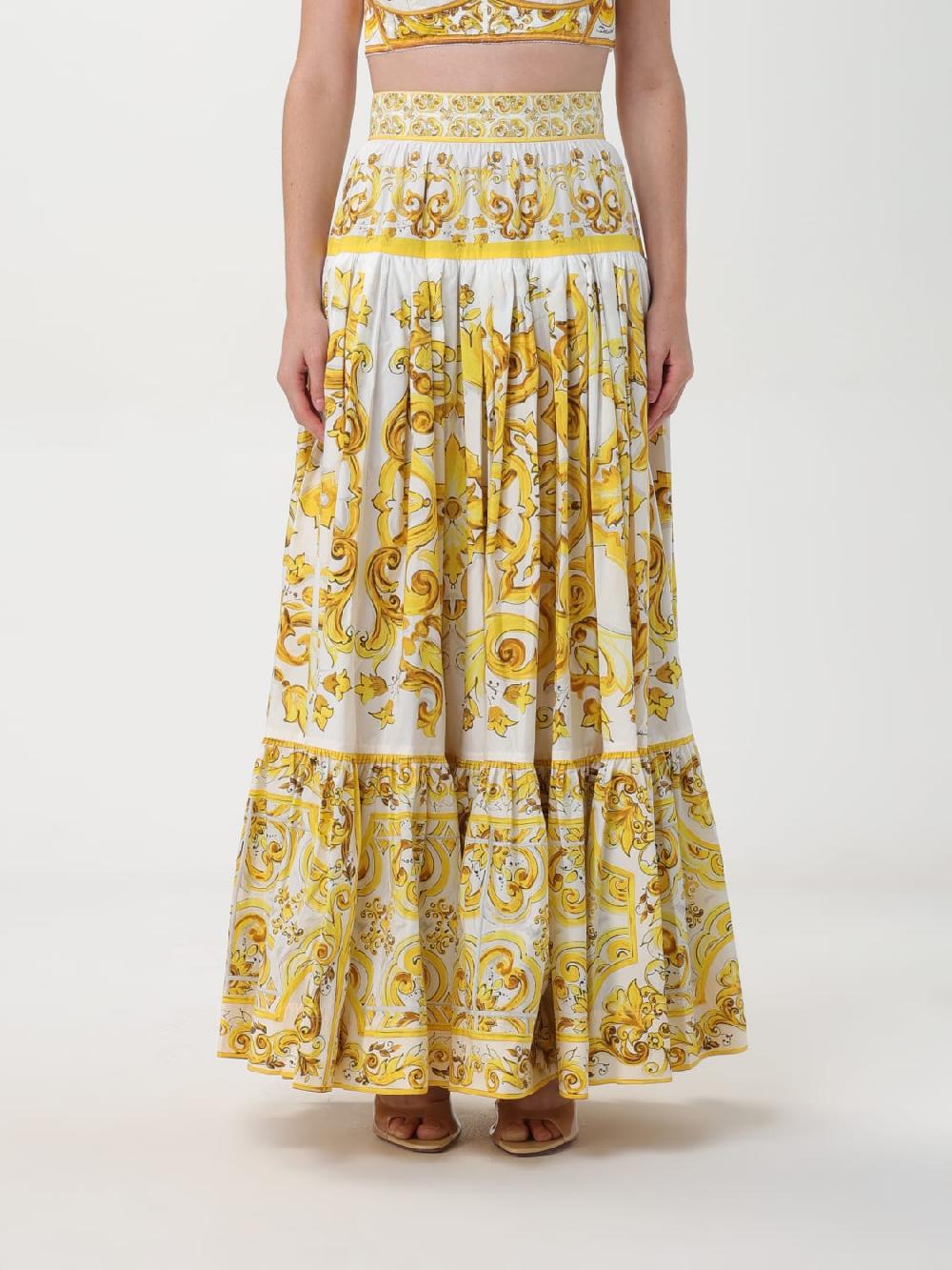 Giglio Gonna Maiolica Dolce & Gabbana in cotone stampato