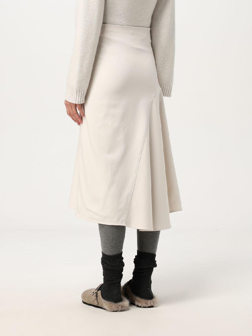 Giglio Gonna Midi Brunello Cucinelli In Cotone Stretch