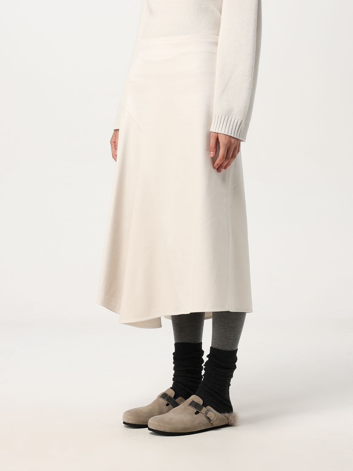 Giglio Gonna Midi Brunello Cucinelli In Cotone Stretch