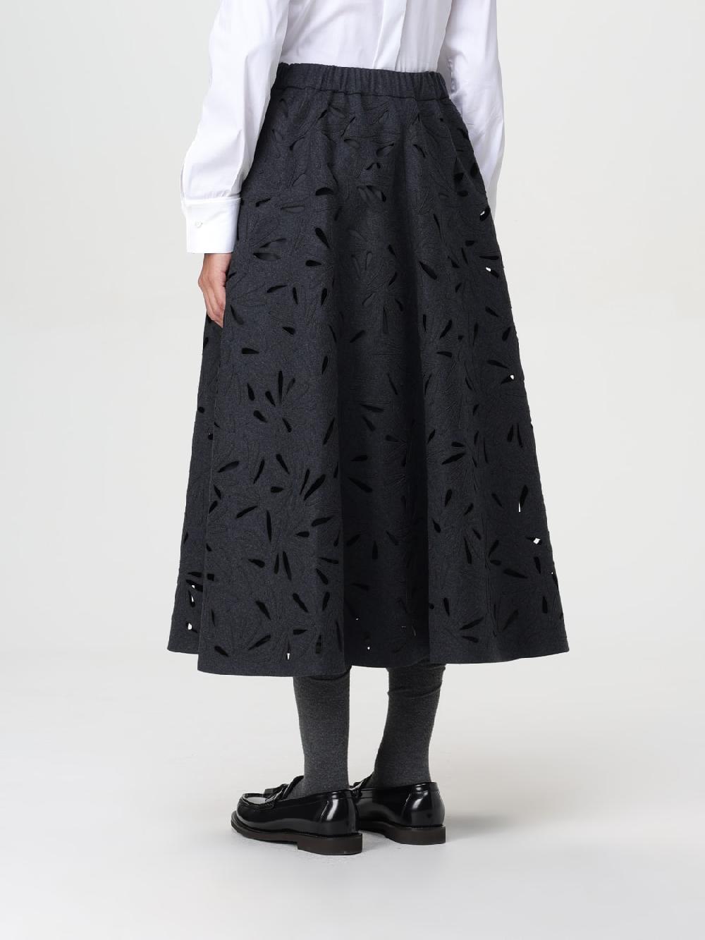 Giglio Gonna Midi Brunello Cucinelli In Lana Vergine