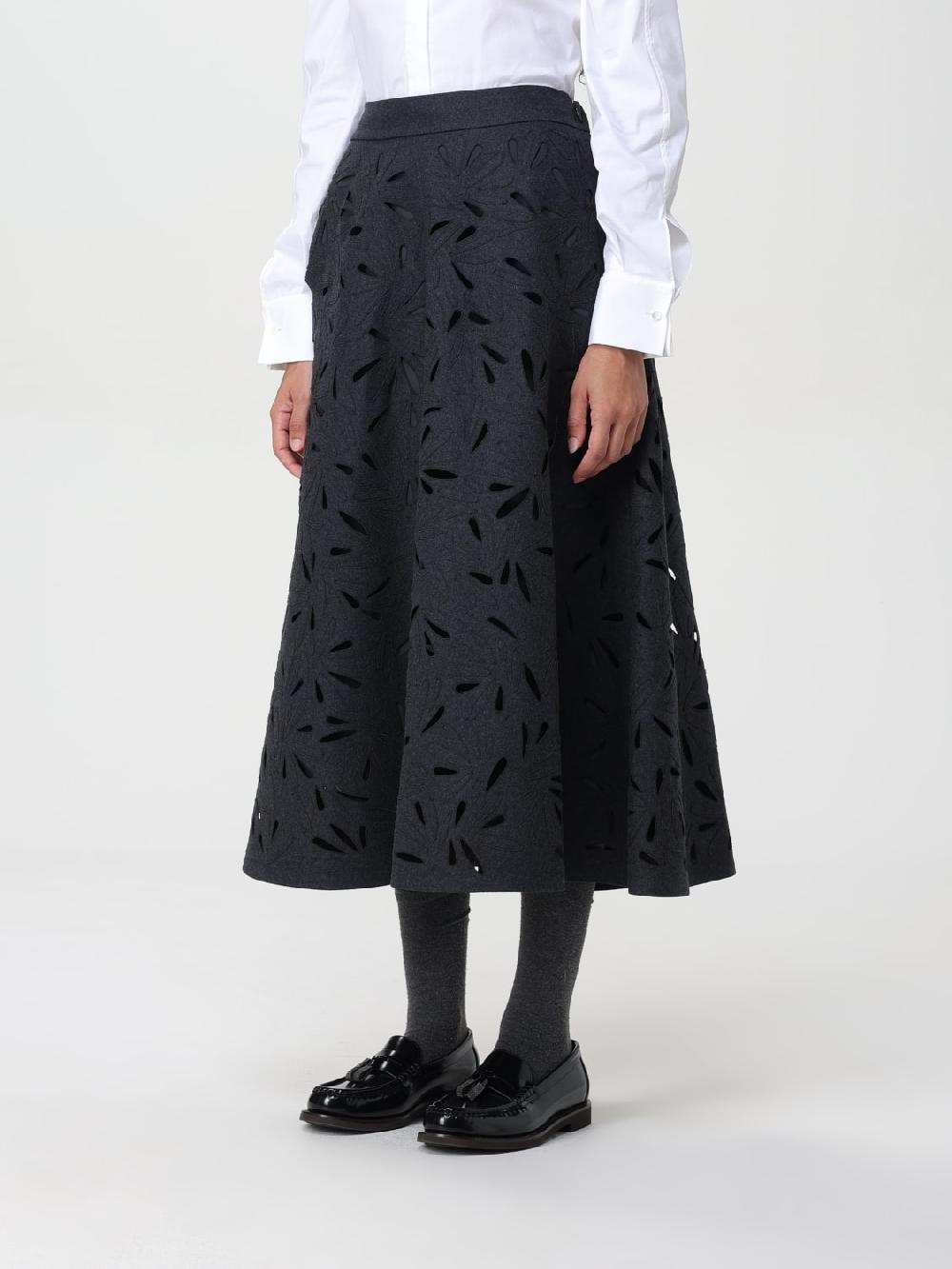 Giglio Gonna Midi Brunello Cucinelli In Lana Vergine