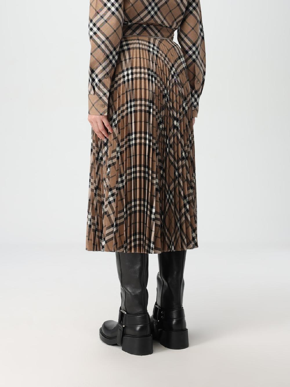 Giglio Gonna Midi Burberry In Misto Lana Vintage Check