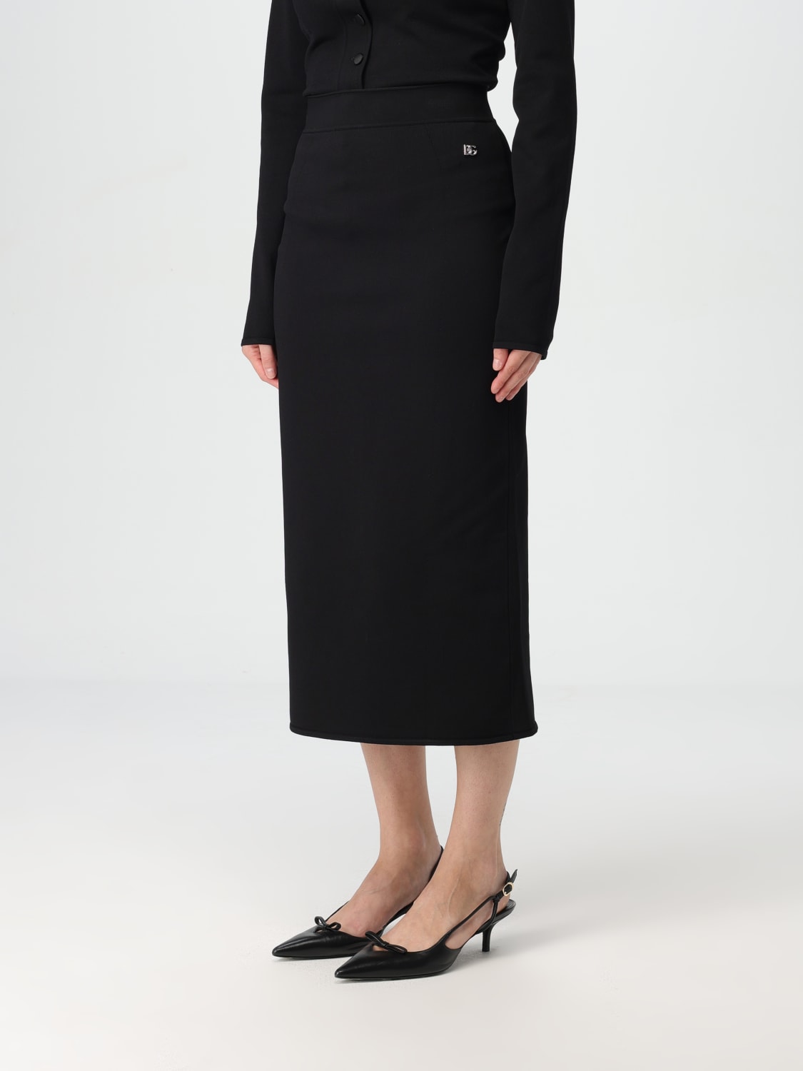 Giglio Gonna Midi Dolce & Gabbana In Viscosa Stretch Con Logo