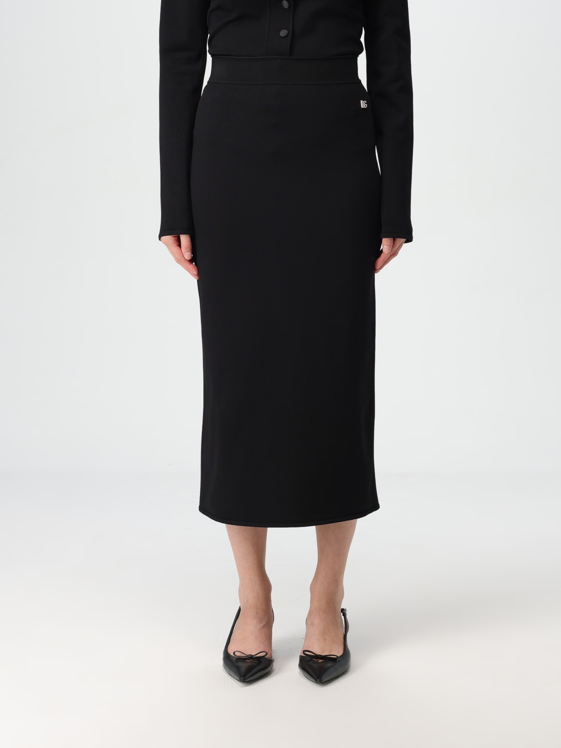 Giglio Gonna midi Dolce & Gabbana in viscosa stretch con logo