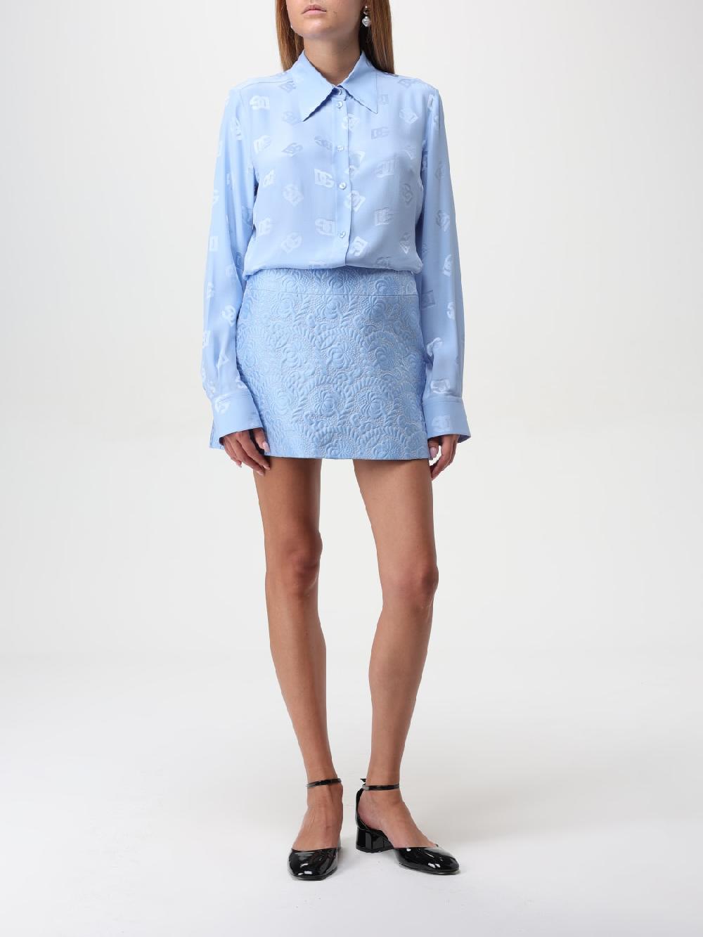 Giglio Gonna Mini In Jacquard Matelassé Floreale Dolce & Gabbana