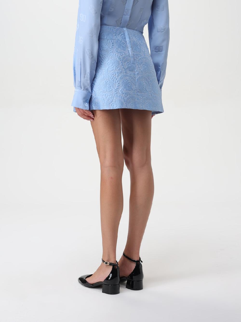 Giglio Gonna Mini In Jacquard Matelassé Floreale Dolce & Gabbana