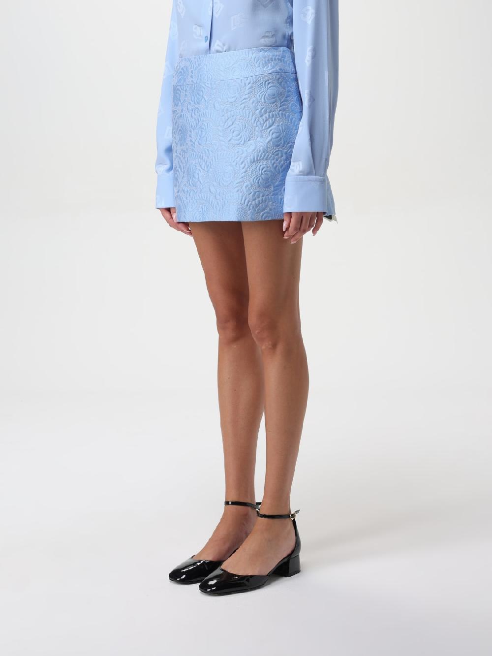 Giglio Gonna Mini In Jacquard Matelassé Floreale Dolce & Gabbana