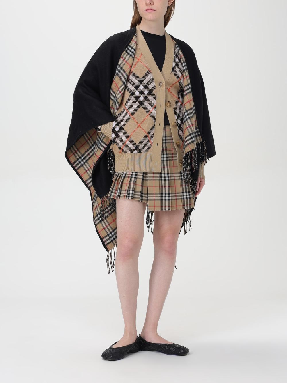 Giglio Gonna Mini Kilt A Pieghe In Lana Check Burberry