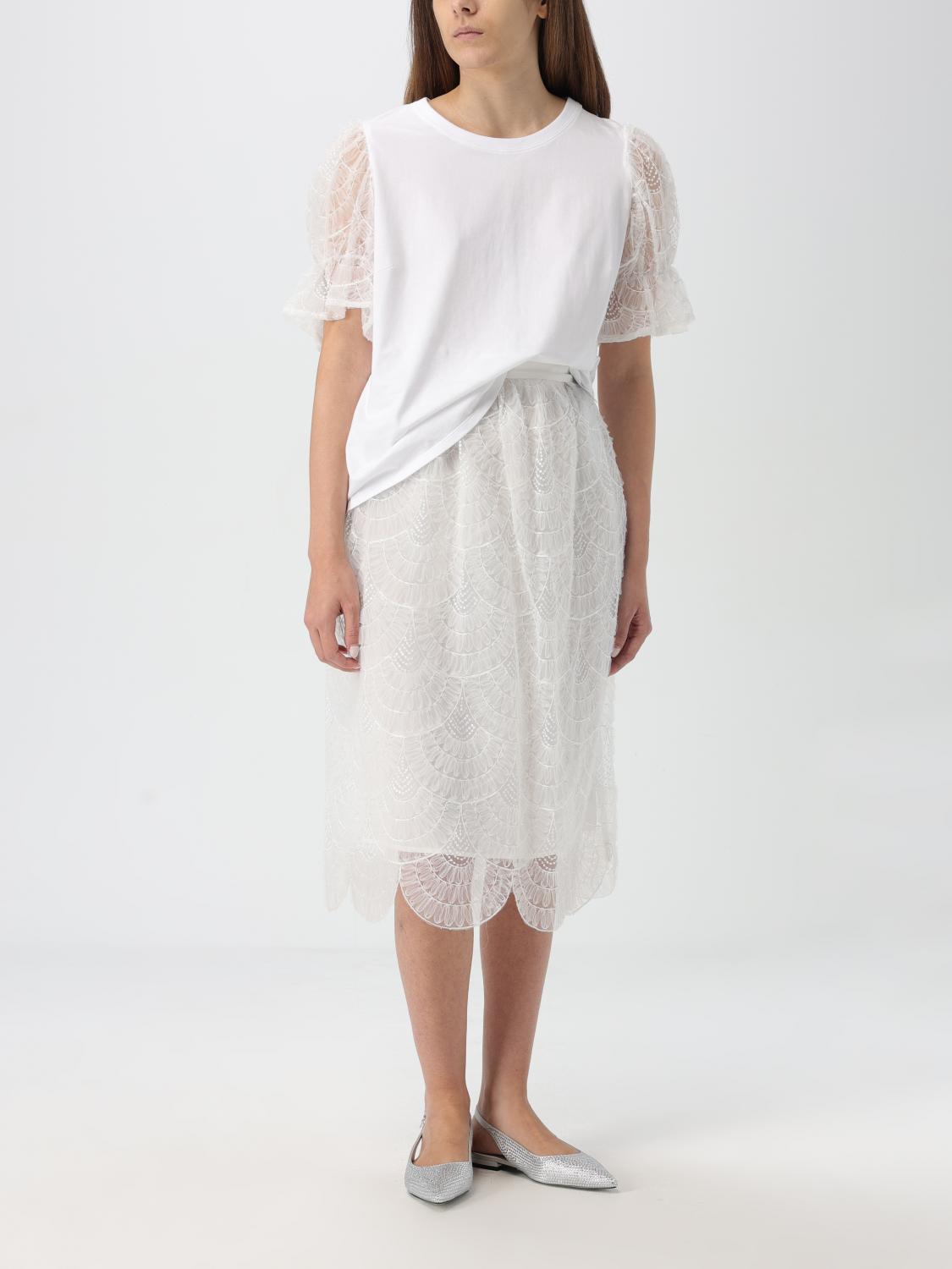 Giglio Gonna Twinset - Actitude In Tessuto Con Ricami