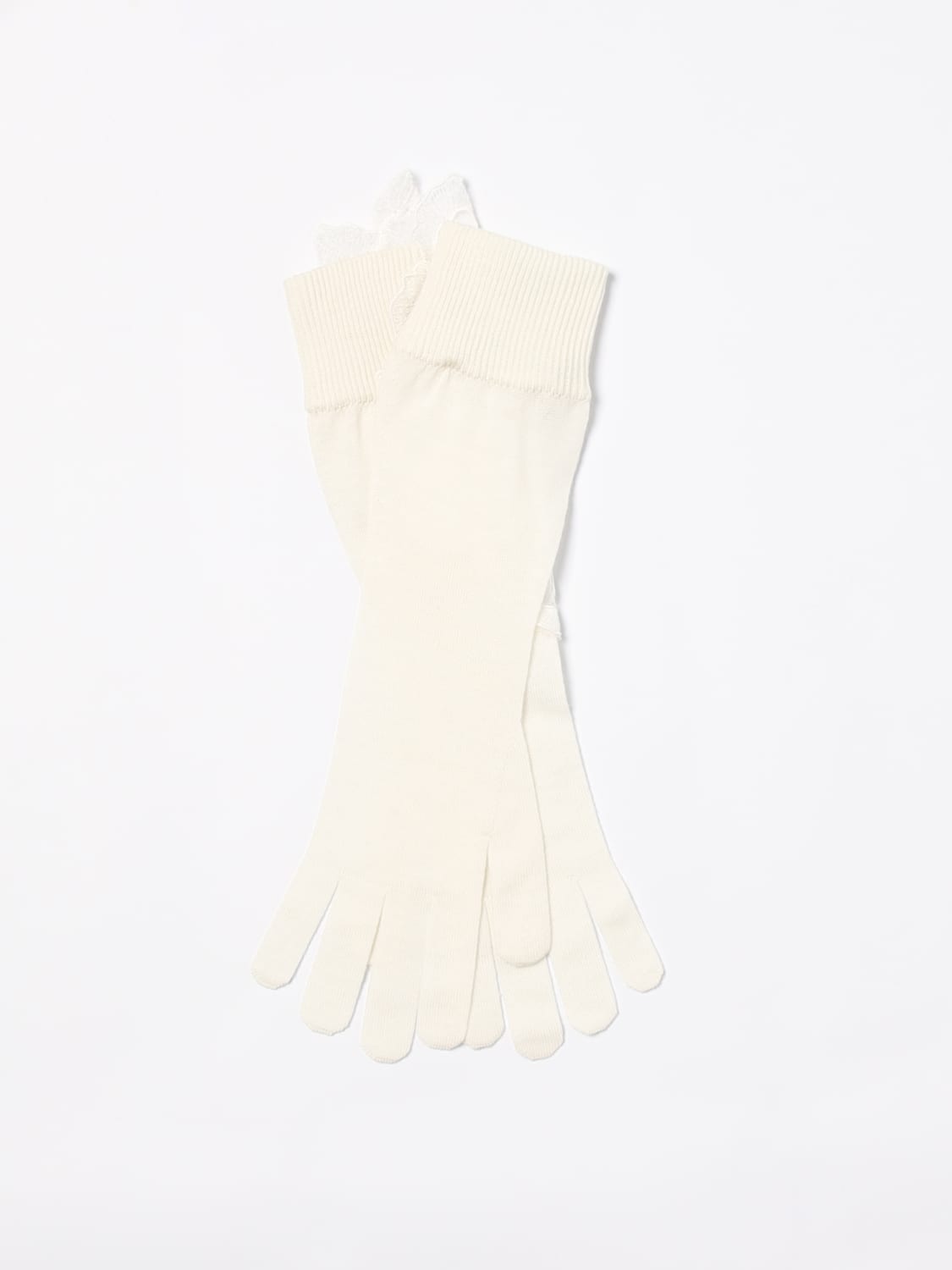 Giglio Guanti Ermanno Scervino In Lana Merino Con Ricamo Floreale