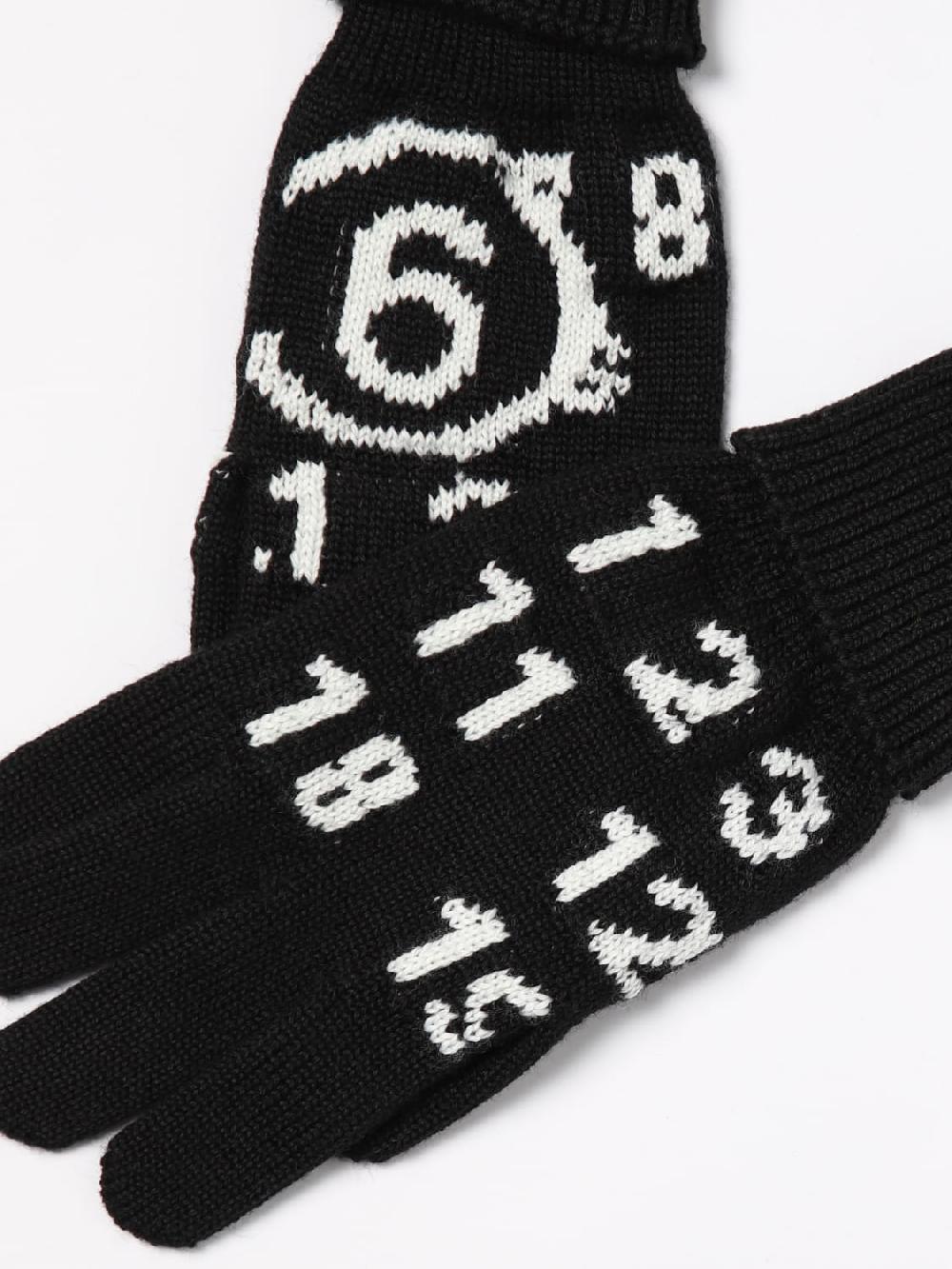 Giglio Guanti Numeric MM6 Maison Margiela In Lana Vergine Con Logo Jacquard