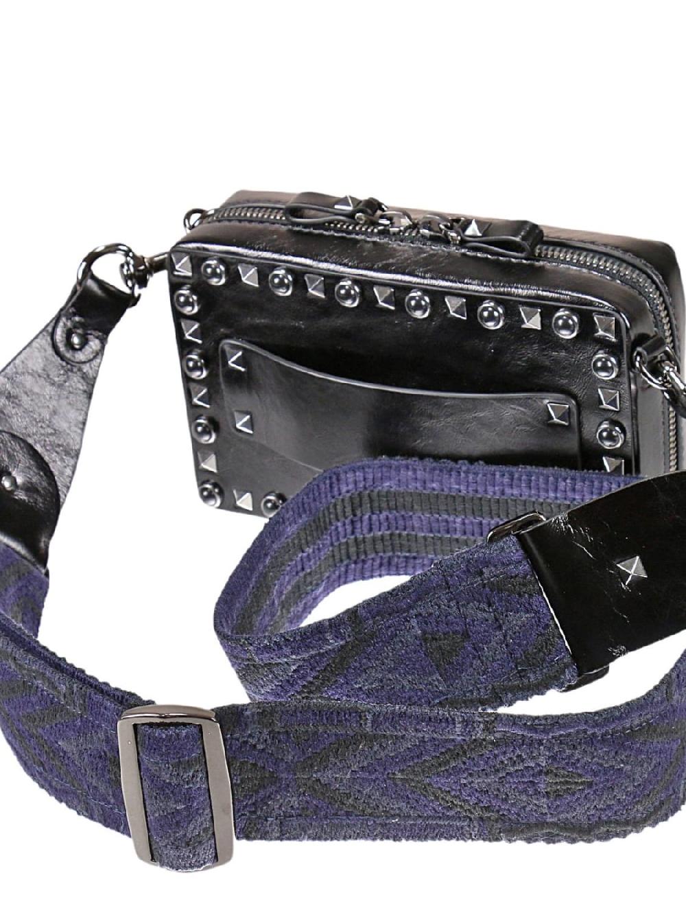 Giglio Guitar Rockstud Rolling Noir Tracollina Con Borchie E Pietre