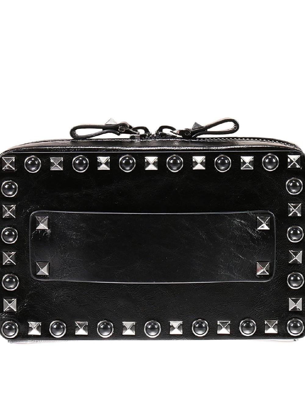 Giglio Guitar rockstud rolling noir tracollina con borchie e pietre