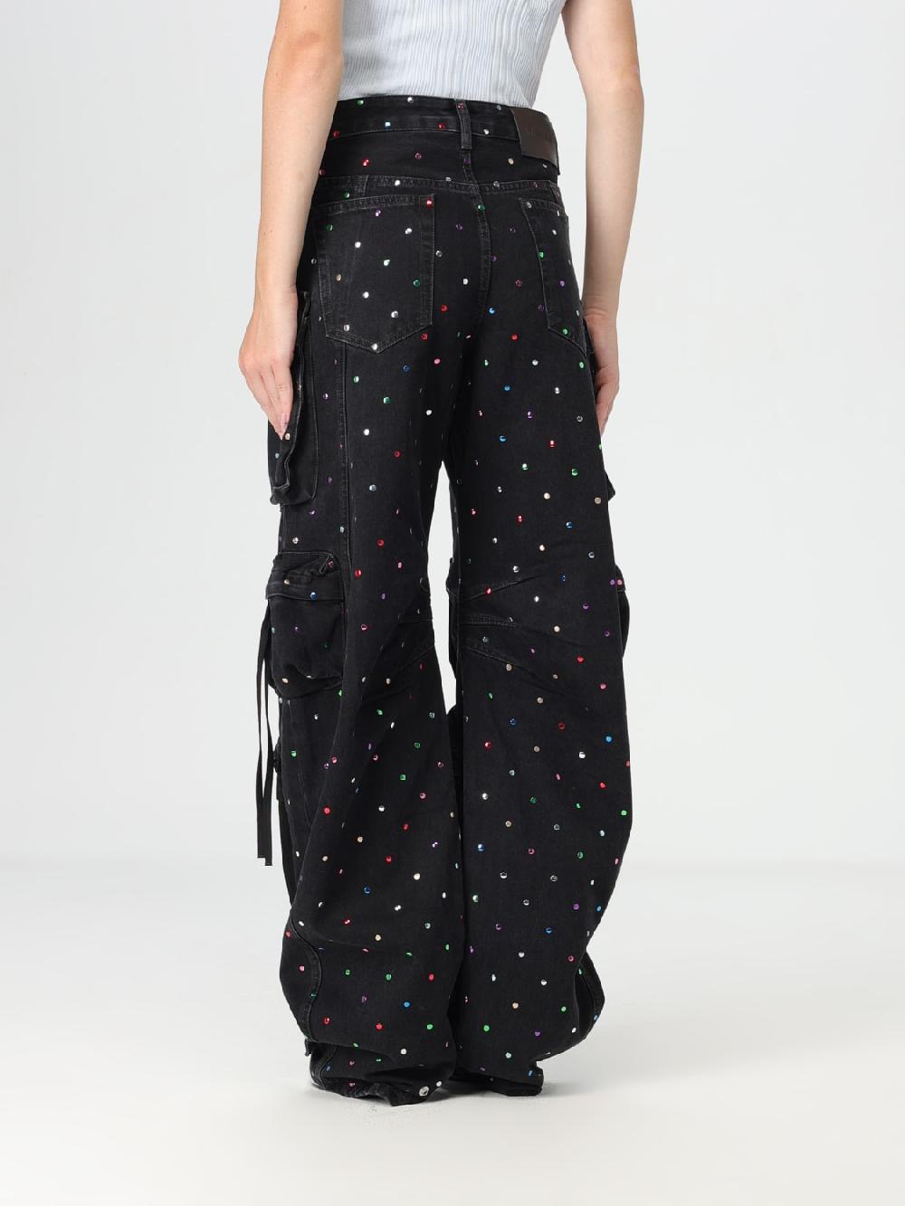 Giglio Jeans Fem The Attico In Denim Con Micro Borchie Multicolor