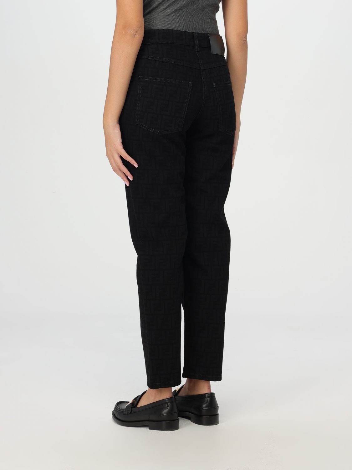 Giglio Jeans Fendi In Denim Di Cotone Con Monogram FF Jacquard