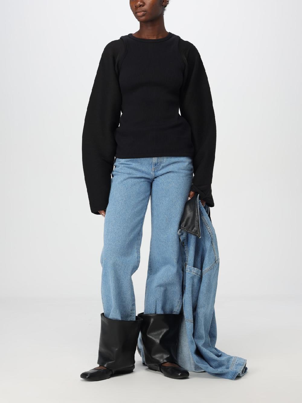 Giglio Jeans Nanushka In Denim Con Dettaglio In Pelle Rigenerata