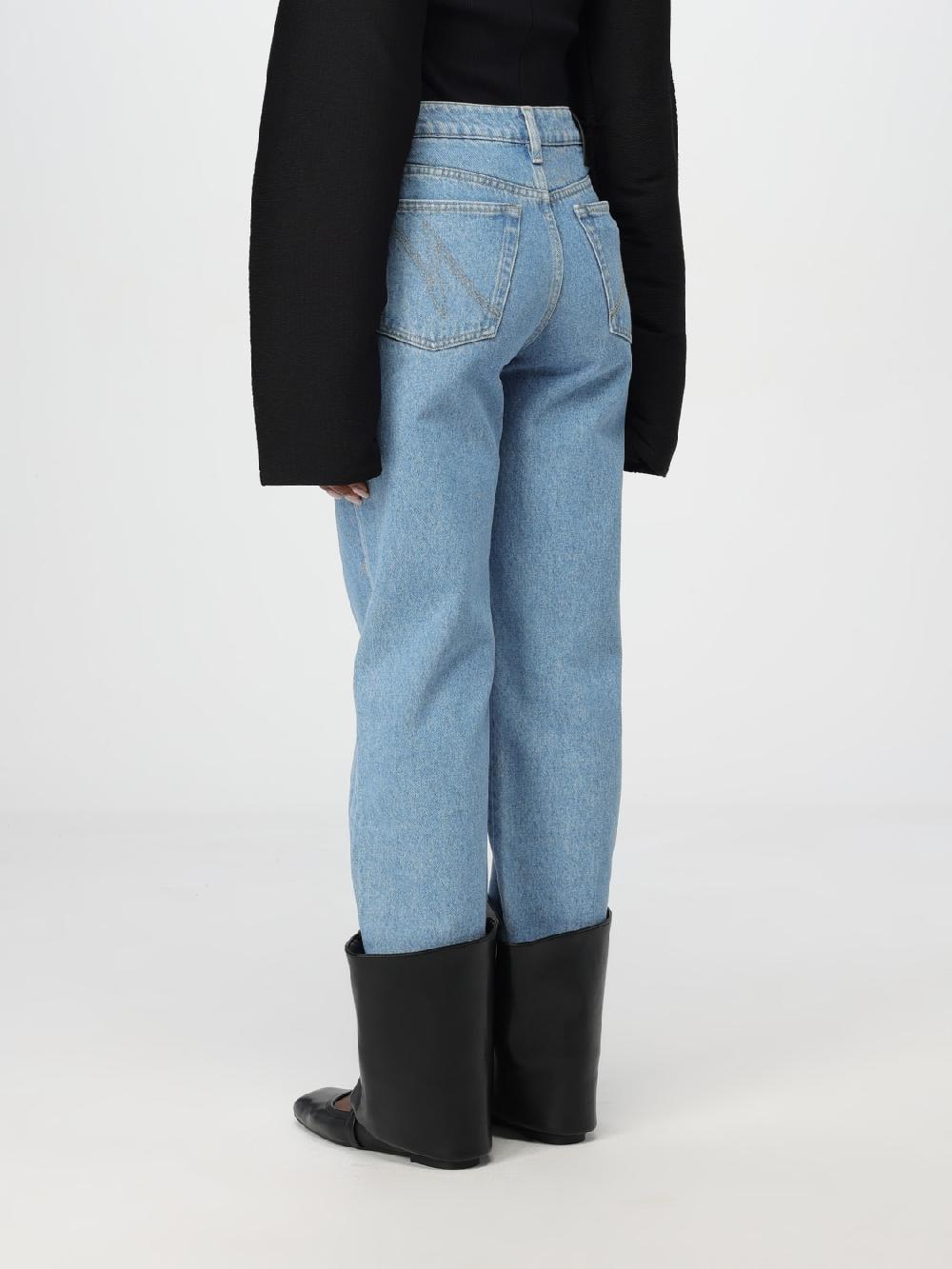 Giglio Jeans Nanushka In Denim Con Dettaglio In Pelle Rigenerata
