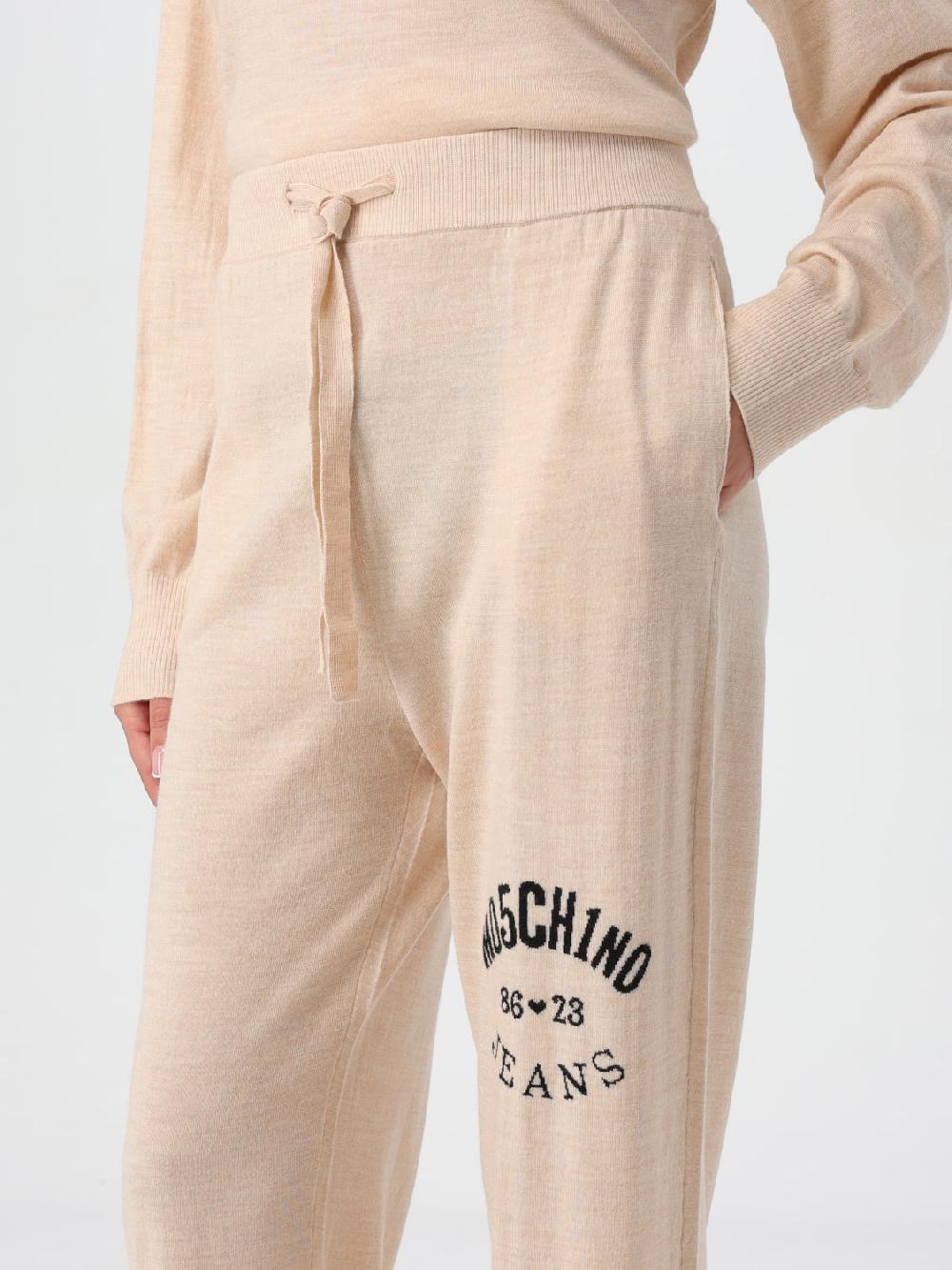 Giglio Joggers Moschino Jeans In Lana Vergine Con Logo