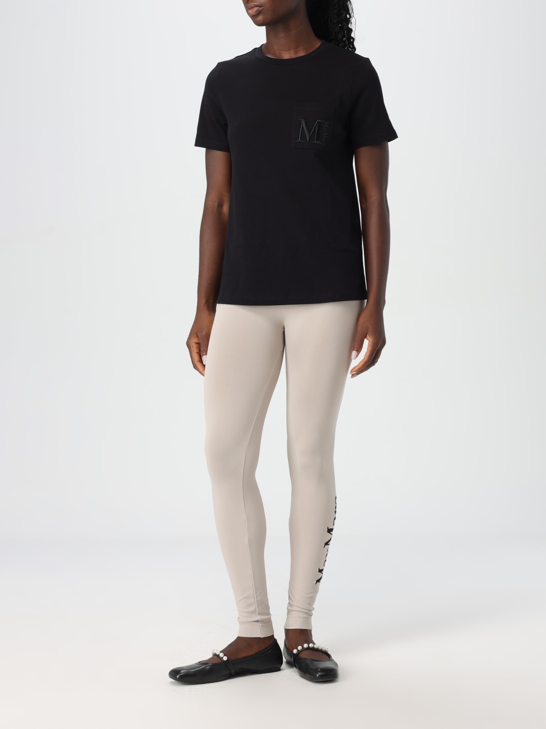 Giglio Leggins Max Mara In Viscosa Stretch Con Logo