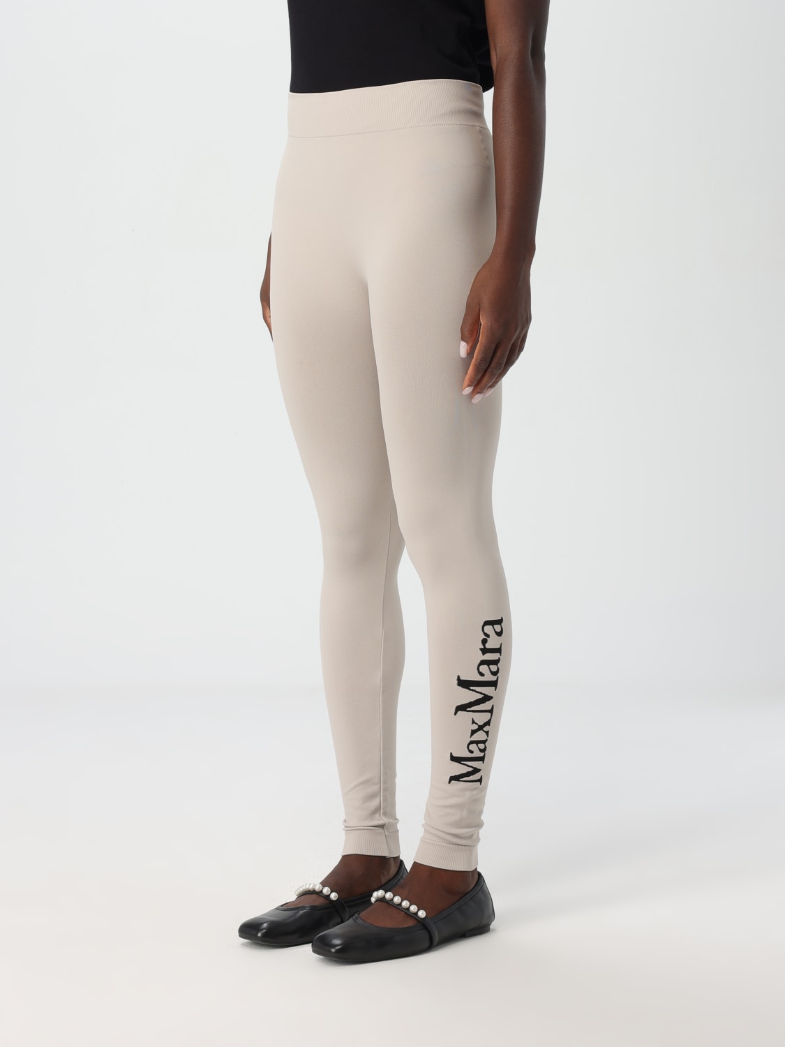 Giglio Leggins Max Mara In Viscosa Stretch Con Logo
