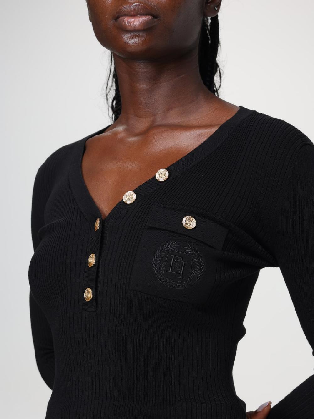 Giglio Maglia A V Elisabetta Franchi In Viscosa E Seta A Costine