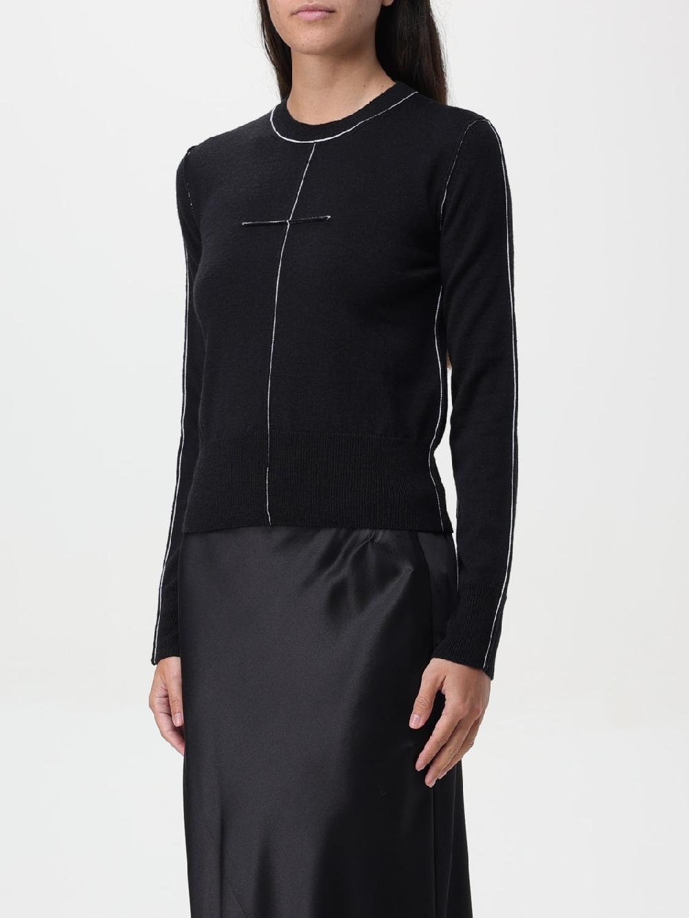 Giglio Maglia Con Finiture A Contrasto Mm6 Maison Margiela