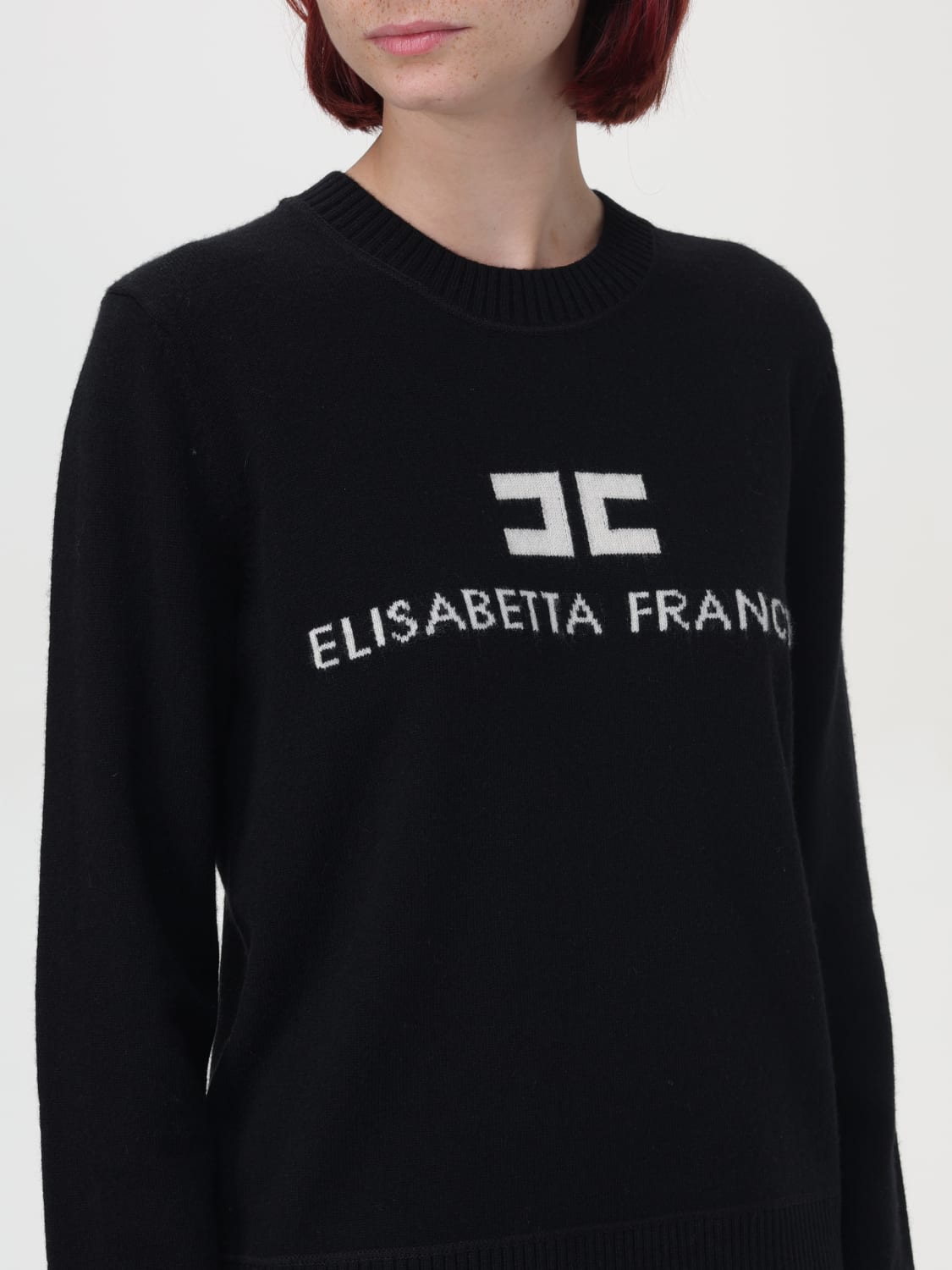 Giglio Maglia Con Logo In Misto Cashmere Elisabetta Franchi