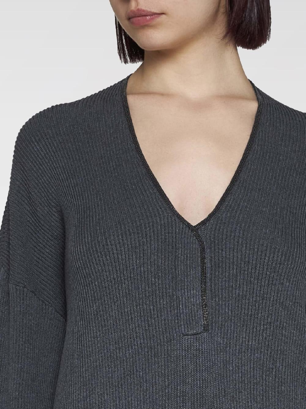Giglio Maglia Di Cotone Con Monile Brunello Cucinelli