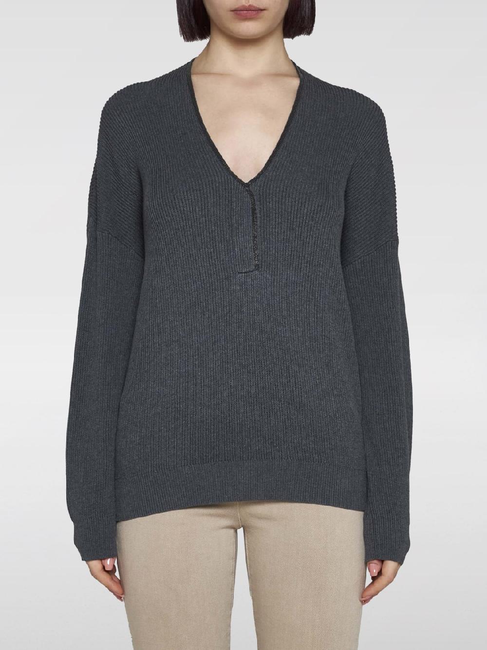 Giglio Maglia di cotone con monile Brunello Cucinelli