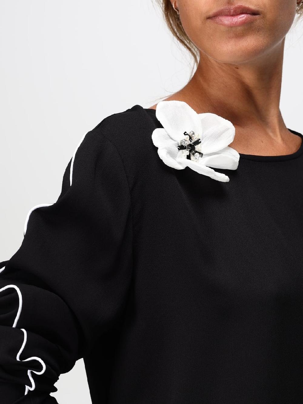 Giglio Maglia Hanita In Viscosa Con Fiore Applicato